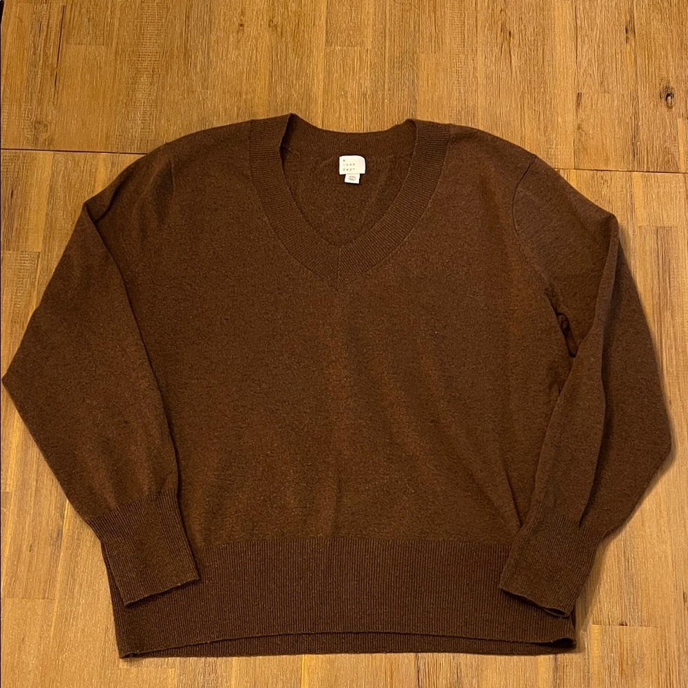 a new day Chocolate V-Neck Sweater